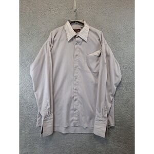 Prime Time Mens Dress Shirt Link Cuffs Patterned Collar Pocket Square 17.5 36/37